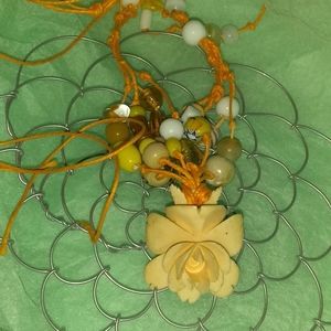 Handmade ivory and beads neckless